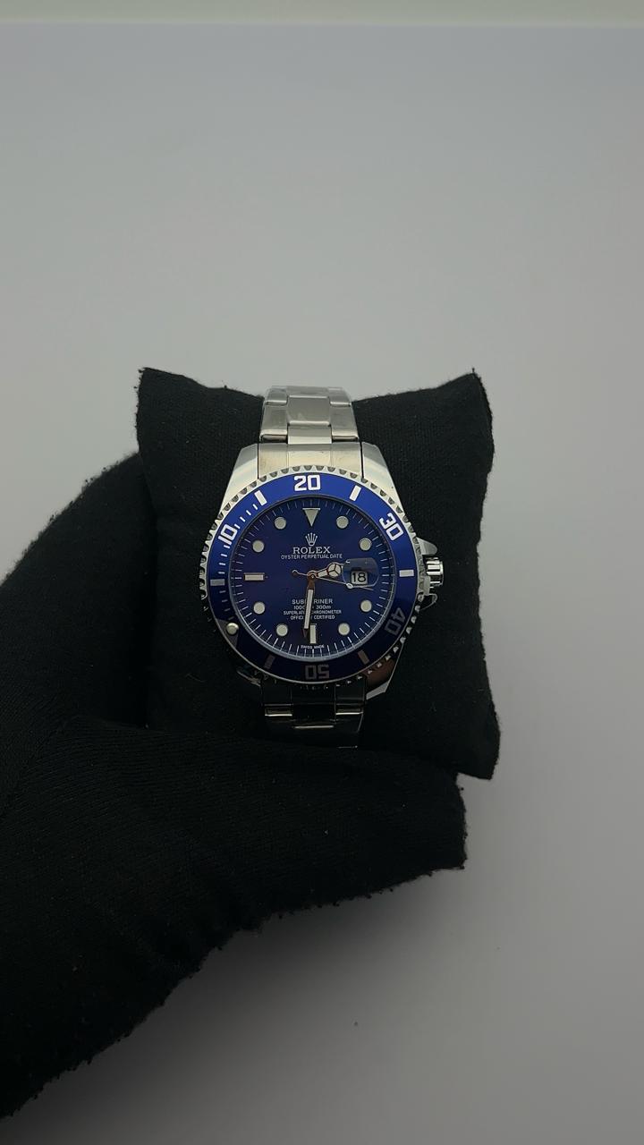 RX SUBMRN ACERO/PLATEADO CARA/AZUL BISEL/AZUL A.