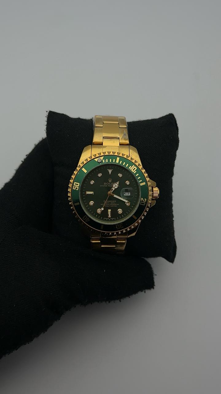 RX SUBMRN ACERO TRADICIONAL DORADO CARA VERDE BISEL VERDE