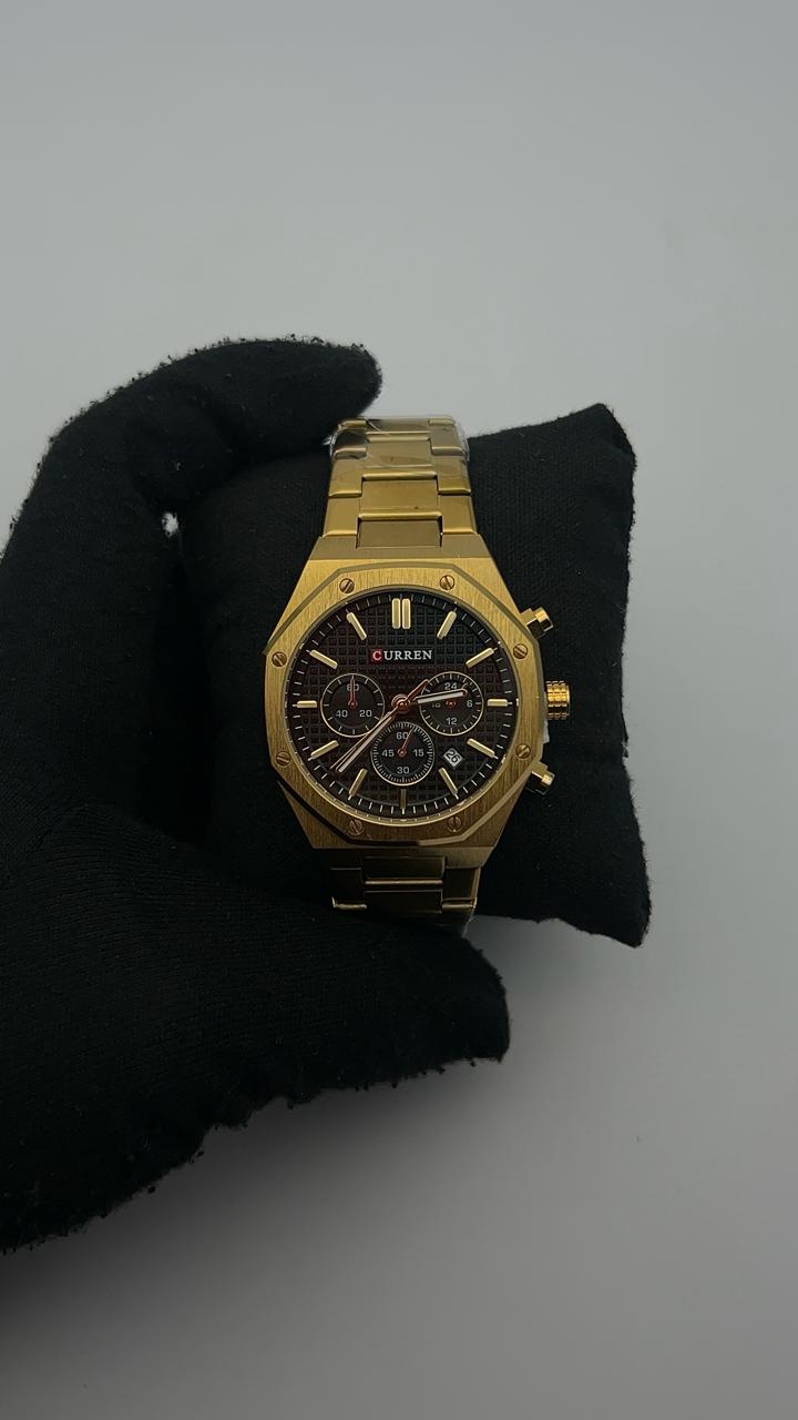 CRRN ACERO/DORADO CARA/NEGRA BISEL/OCTAGONAL/DORADO