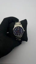 Q&Q SAPPHIRE ACERO PLATEADO CARA AZUL BISEL PLATEADO