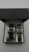 COMBO PAREJA CRTR ACERO/PLATEADO  BISEL/PLATEADO CARA/NEGRA