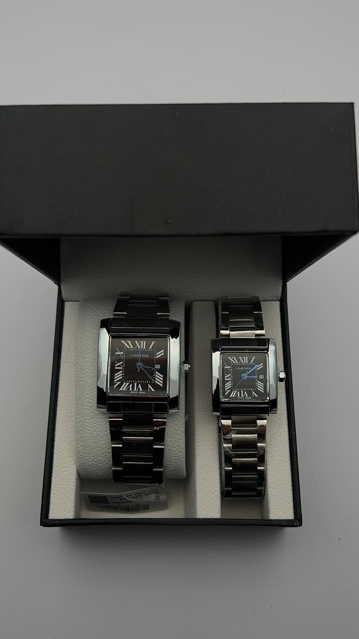 COMBO PAREJA CRTR ACERO/PLATEADO  BISEL/PLATEADO CARA/NEGRA