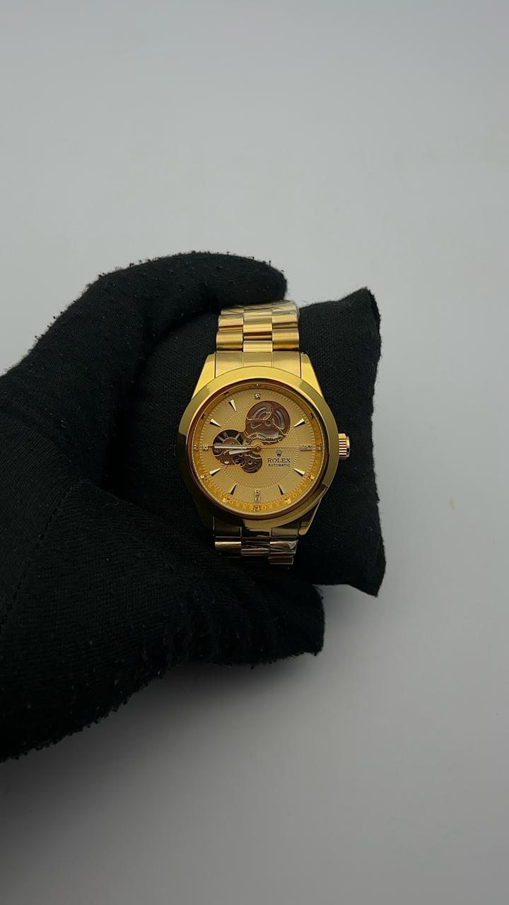 RX AUTOMATICO ACERO/DORADO/TRENZADO CARA/DORADA BISEL/DORADO
