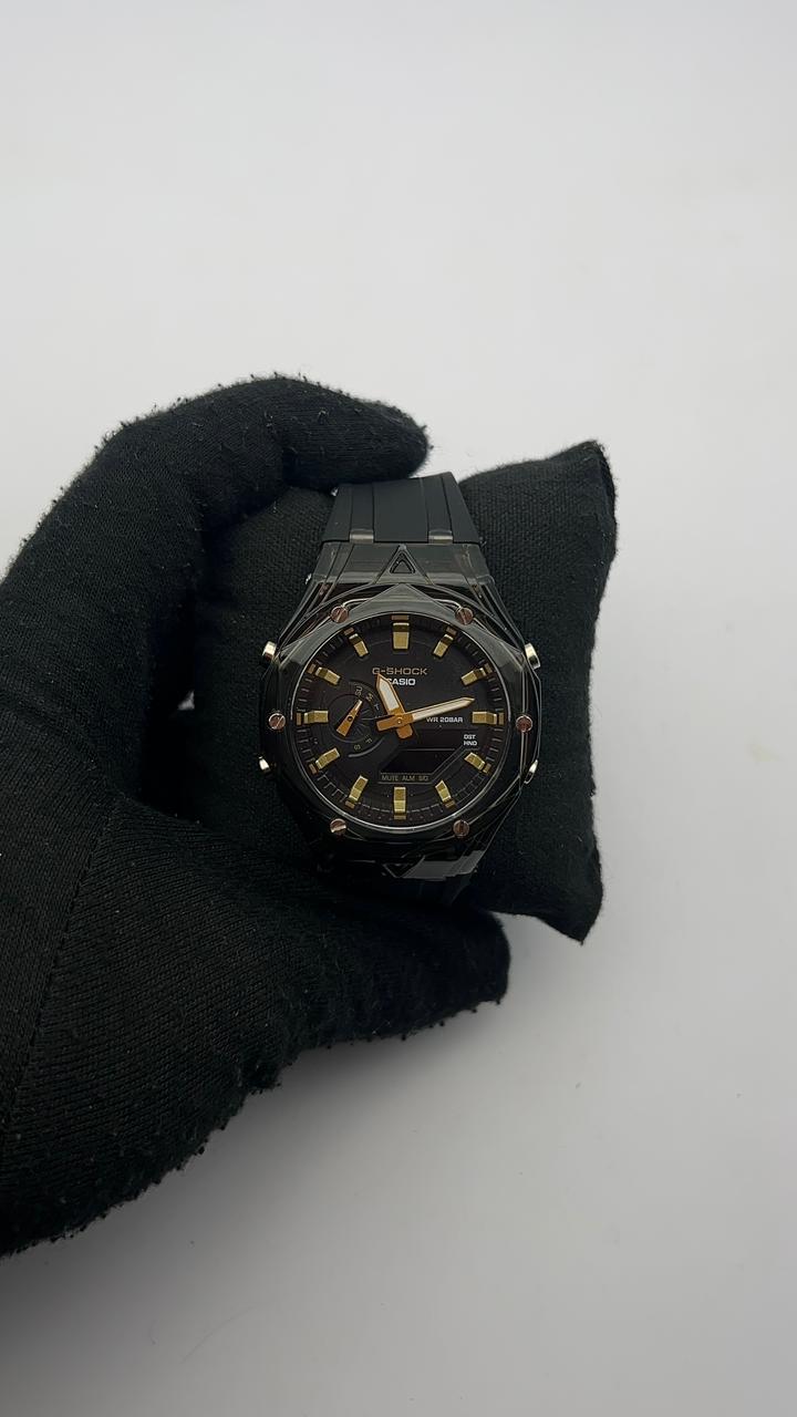 G-SH GOMA NEGRO CARA NEGRA/DORADA BISEL NEGRO