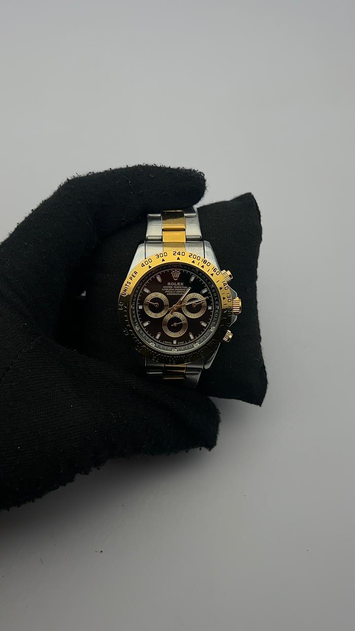 RX DYTN ACERO BICOLOR CARA NEGRA BISEL DORADO