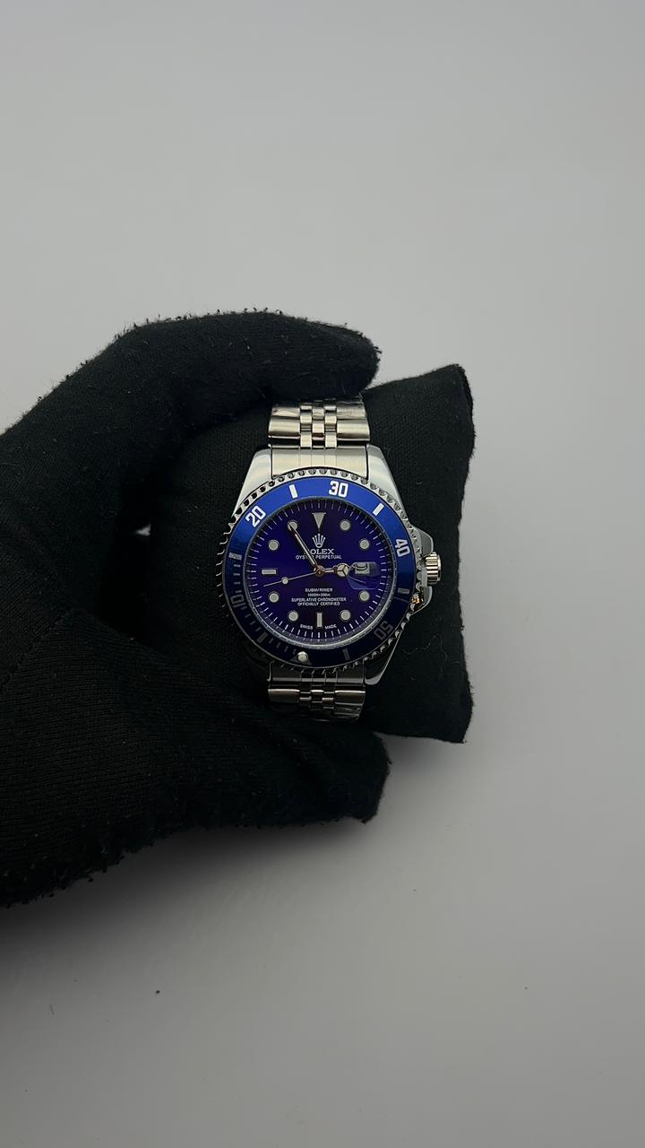 RX SUBMRN ACERO TRENZADO CARA AZUL BISEL AZUL