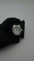 TECH. M DAMA GOMA NEGRO CARA PLATEADA BISEL PLATEADO CIRCONES