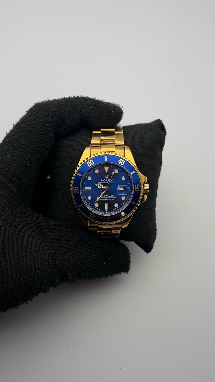 RX SUBMRN ACERO TRADICIONAL DORADO CARA AZUL BISEL AZUL