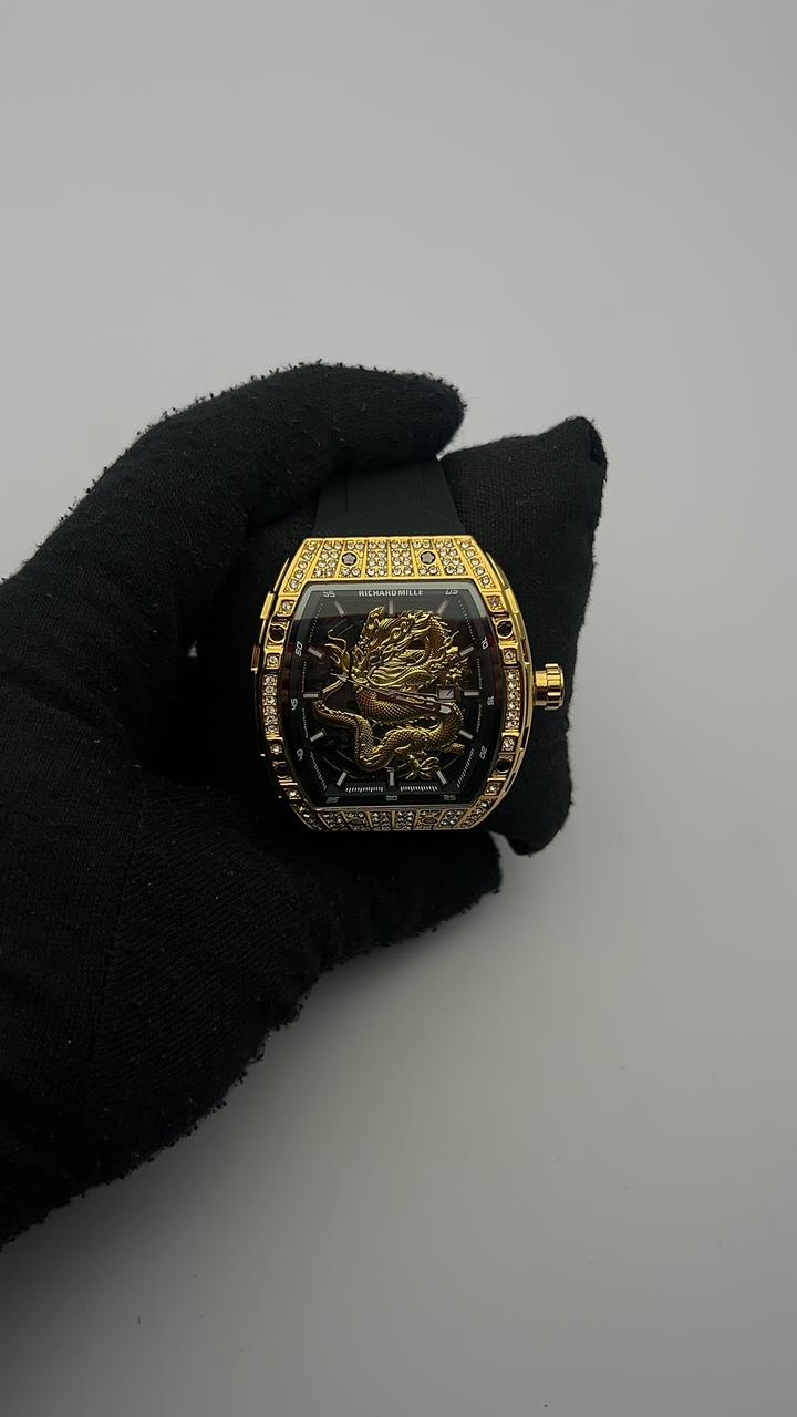 R. MILLE GOMA/NEGRA CARA/DORADA/DRGN BISEL/DORADO/CUBANO CAJA/PLANA