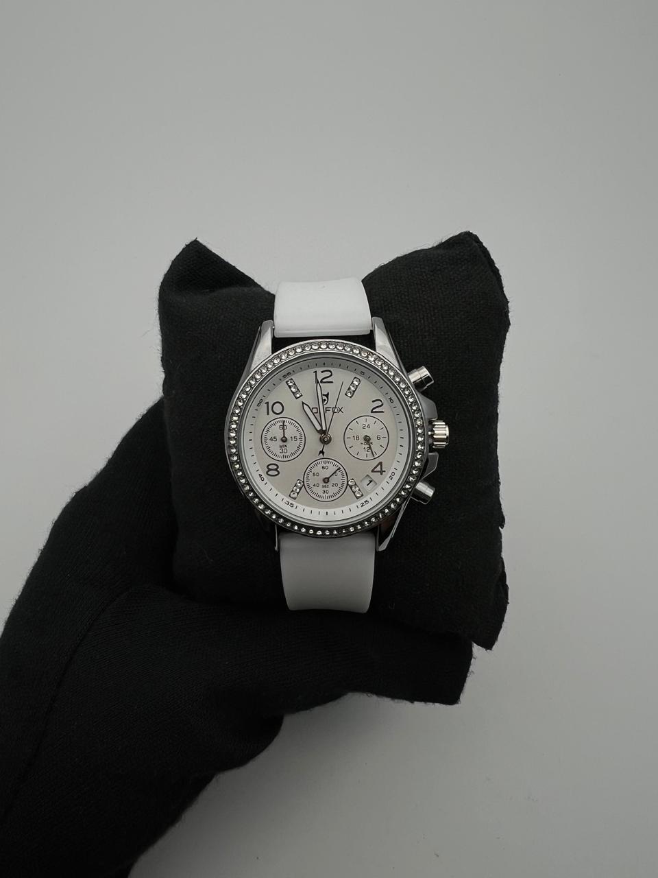 JOEFOX DAMA GOMA/BLANCA CARA/BLANCA/3 CRONOS BISEL CUBANO/PLATEADO