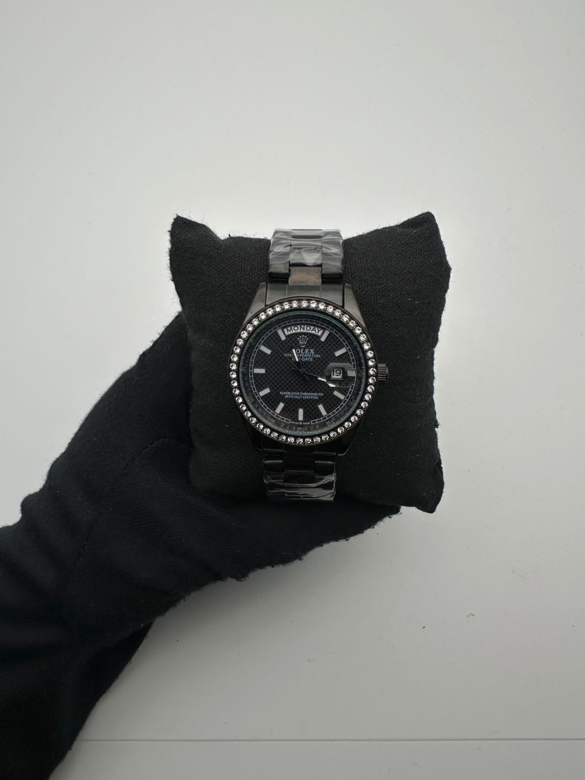RX DT DAMA ACERO/NEGRO/TRENZADO CARA/NEGRA BISEL/CUBANO