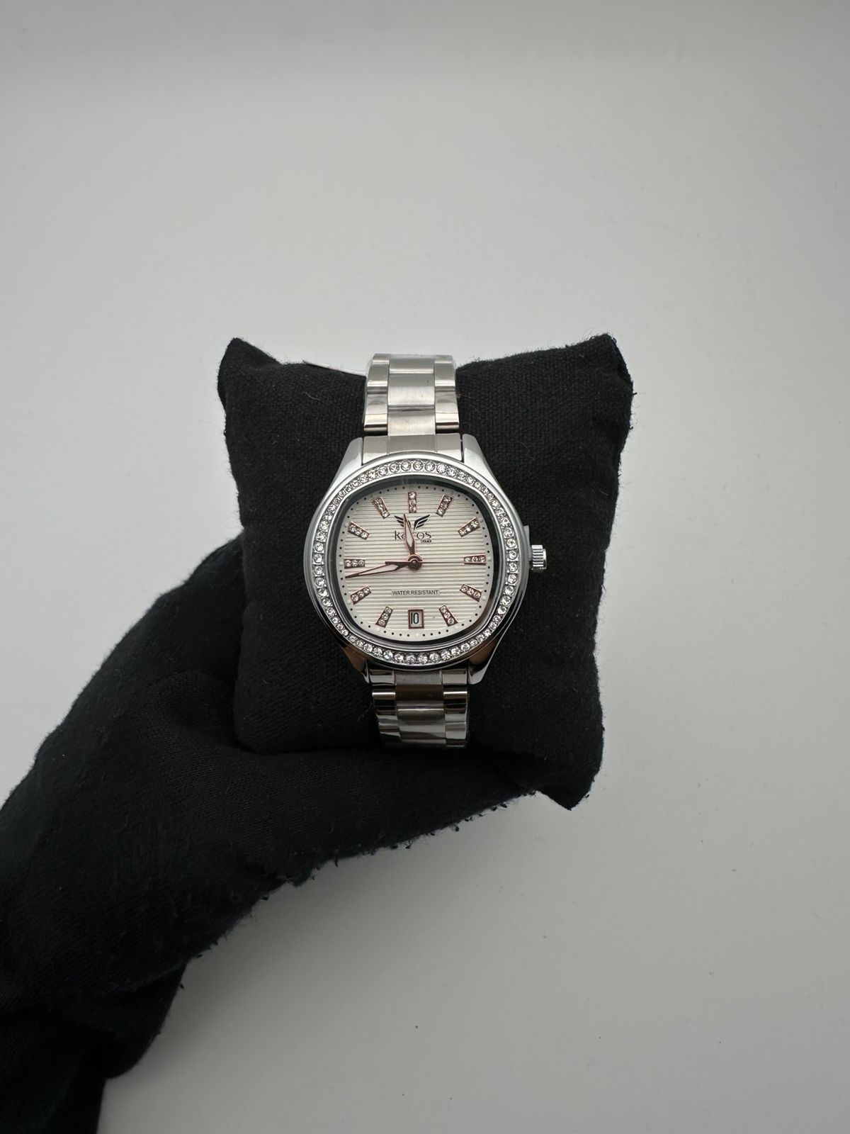 KAIROS DAMA ACERO/PLATEADO CARA/BLANCA/PALO ROSA BISEL/CUBANO