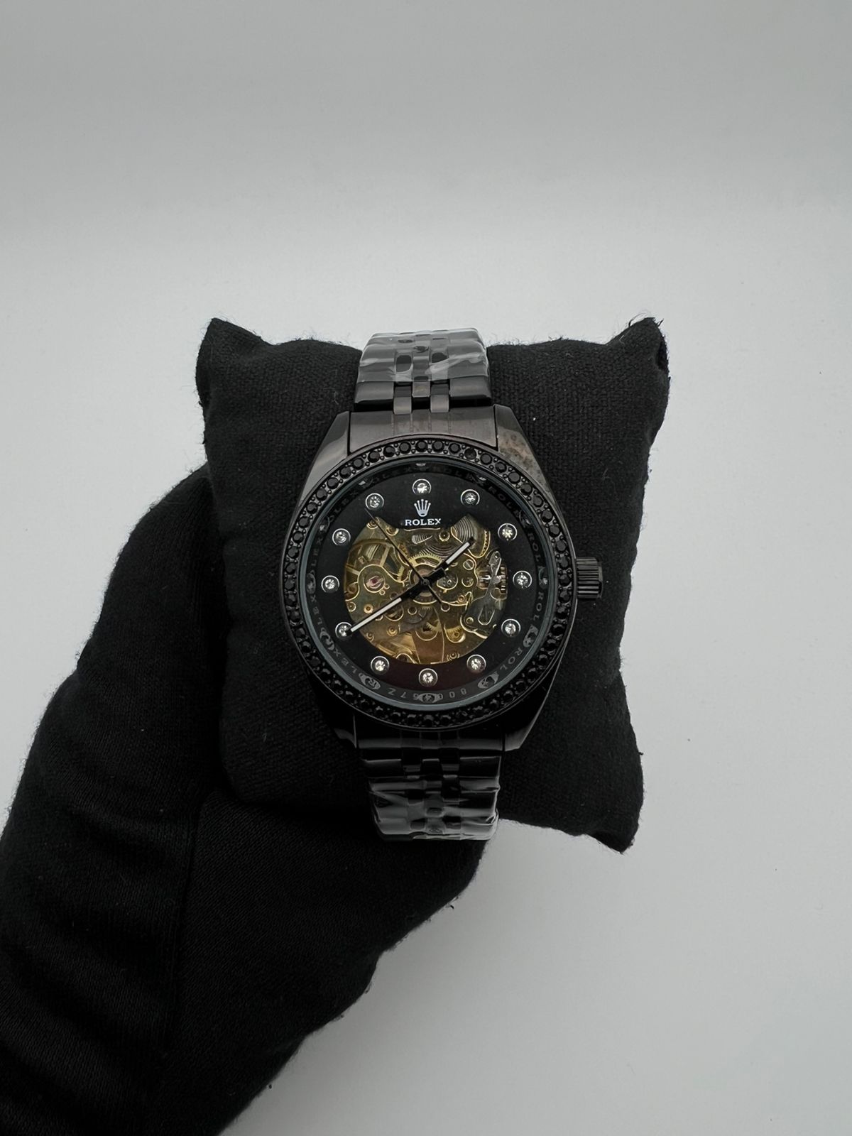 RX AUTOMATICO ACERO/NEGRO CARA/NEGRA/CIRCONES BISEL/NEGRO/CUBANO