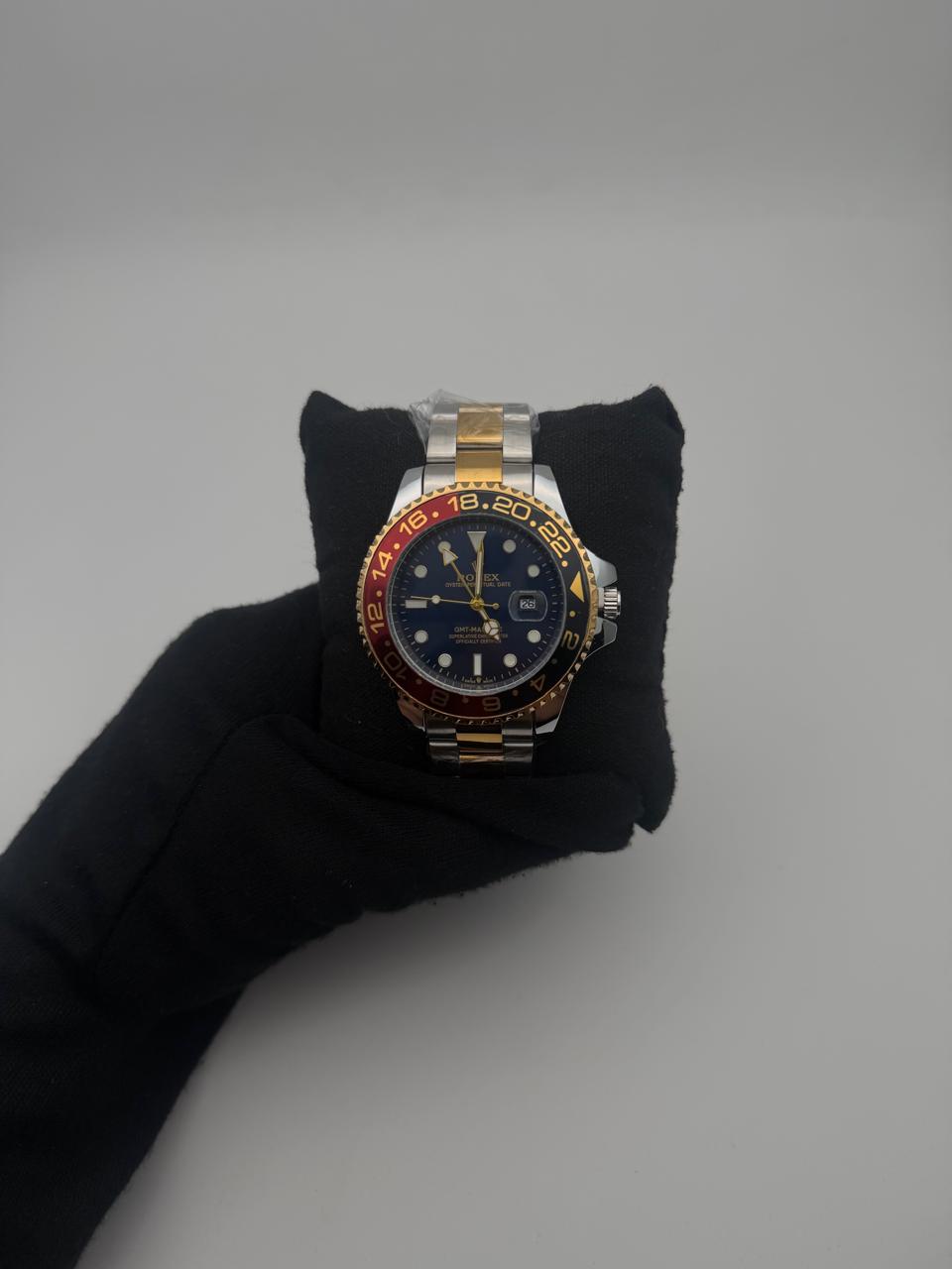RX GMT ACERO/BICOLOR CARA/AZUL BISEL/NEGRO/ROJO