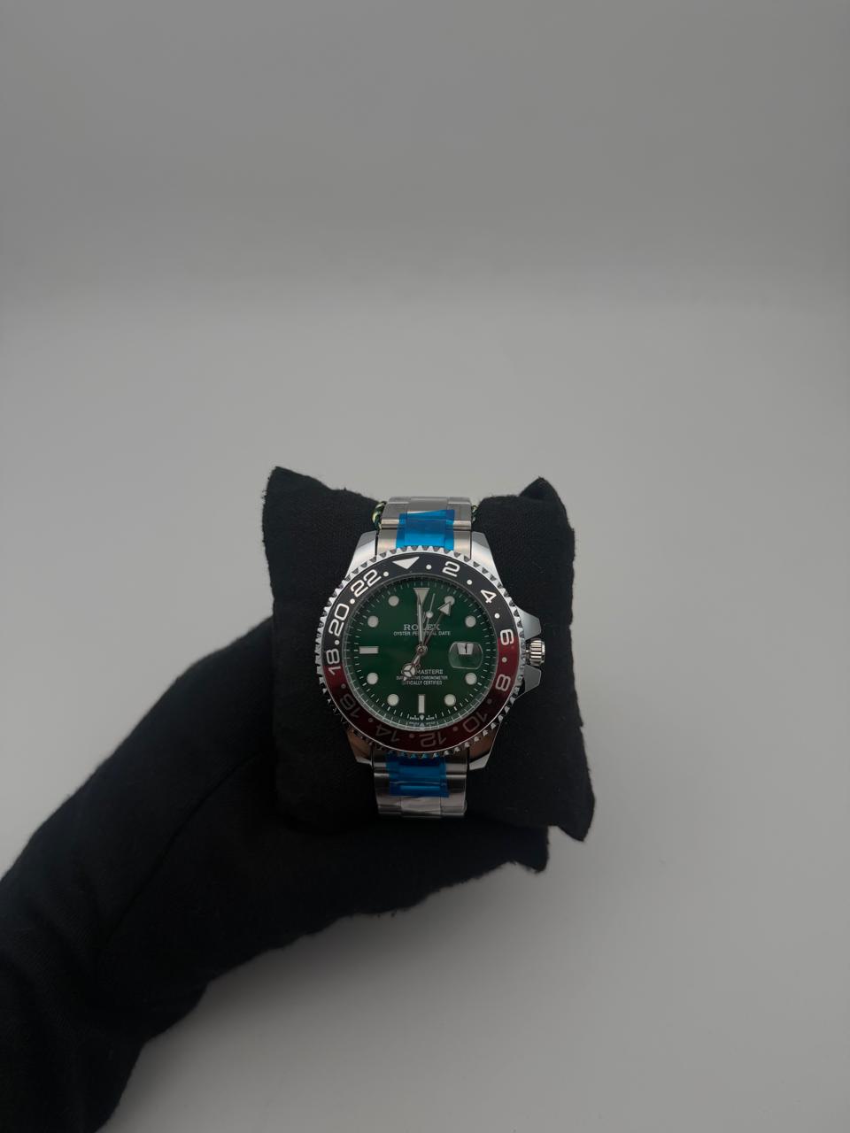 RX GMT ACERO/PLATEADO CARA/VERDE BISEL/NEGRO/ROJO