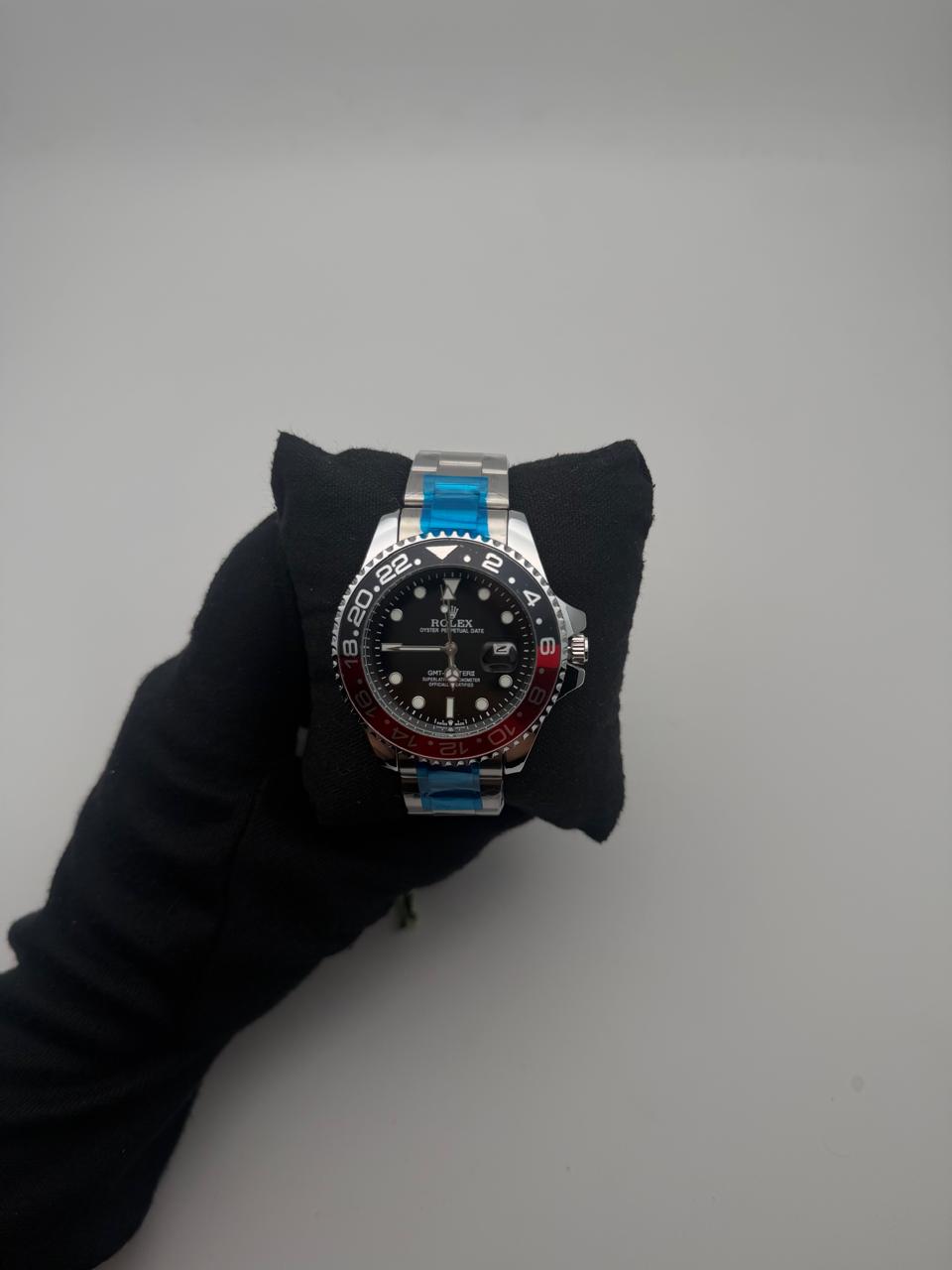 RX GMT ACERO/PLATEADO CARA/NEGRA BISEL/NEGRO/ROJO