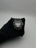 JOEFOX GOMA/NEGRO CARA/NEGRA/PLATEADA/3 CRONOS BISEL/TRANSPARENTE