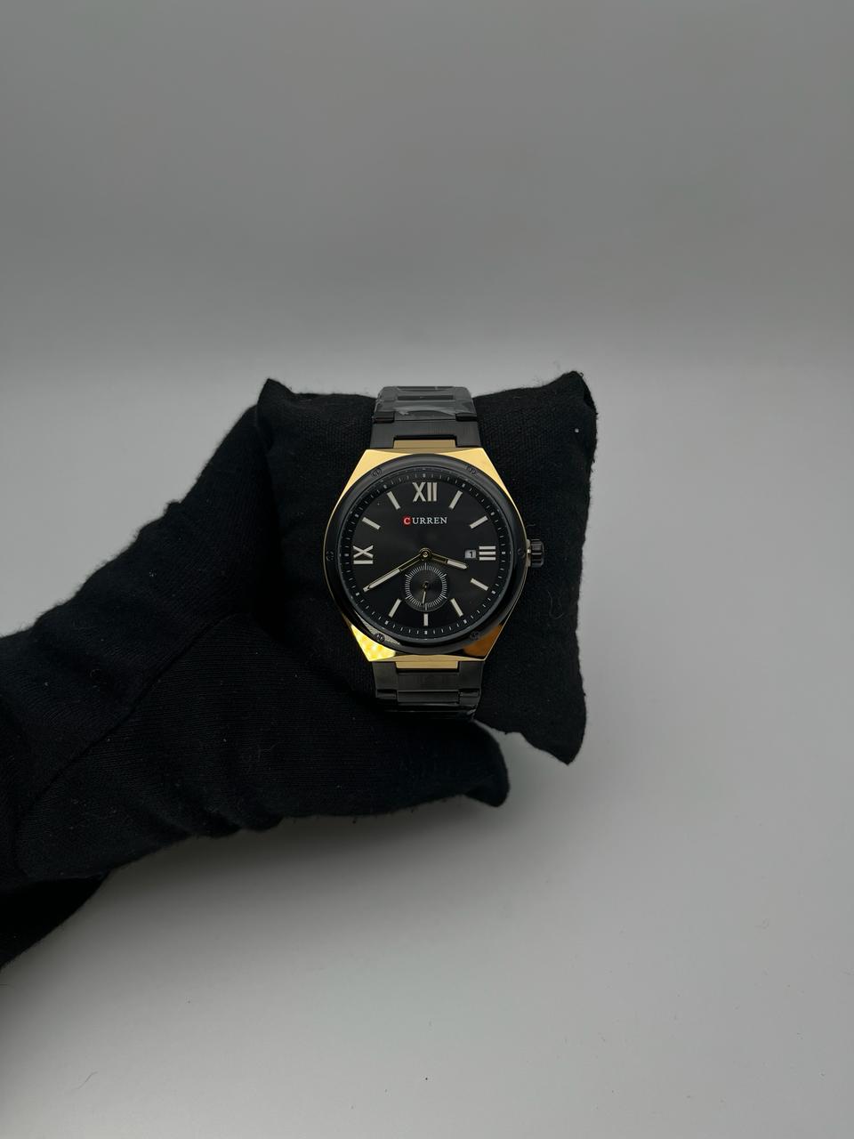 CRRN ACERO/NEGRO CARA/NEGRA/CRONO BISEL/DORADO/NEGRO
