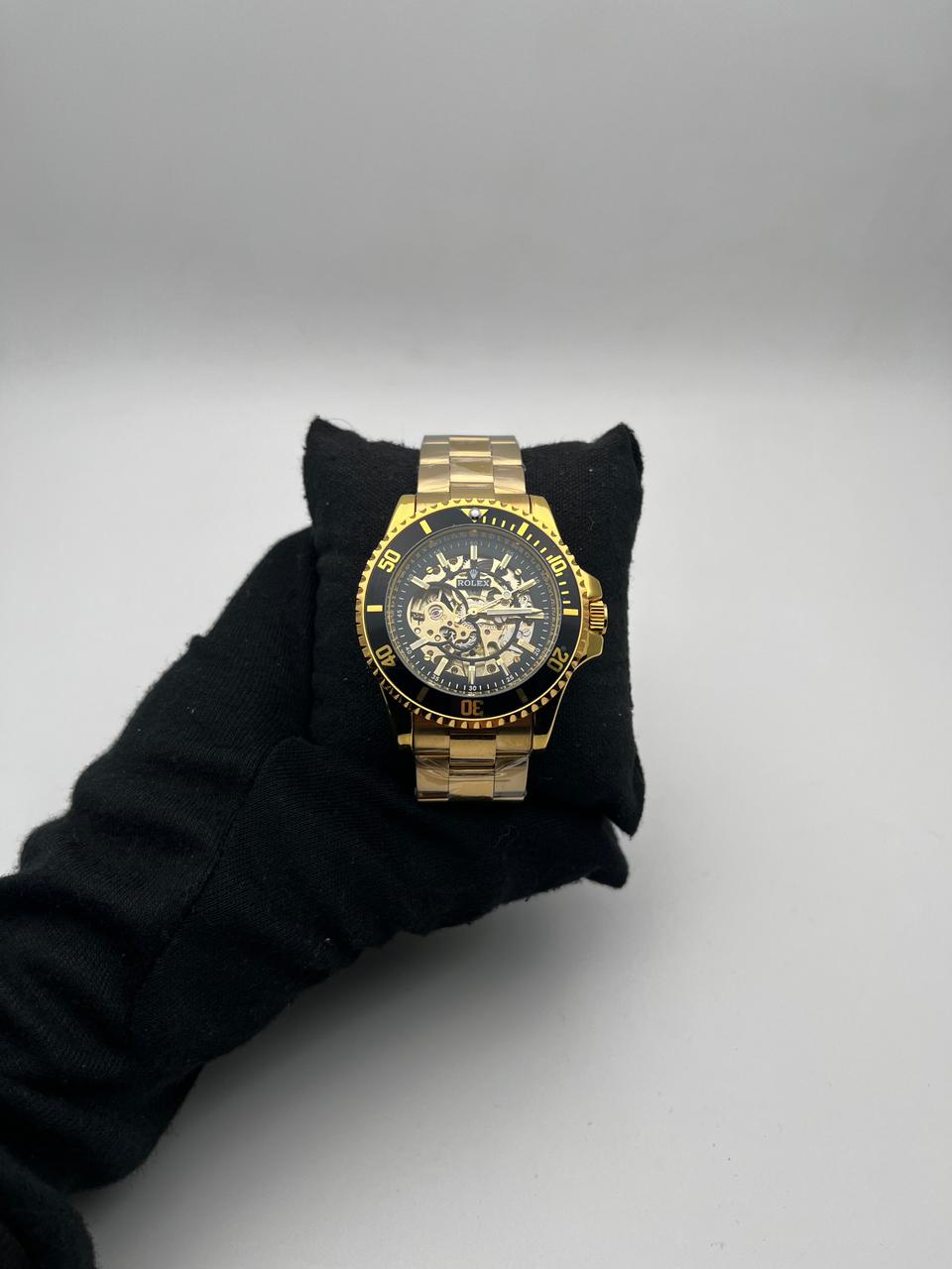 RX AUTOMATICO ACERO DORADO CARA NEGRA BISEL NEGRO