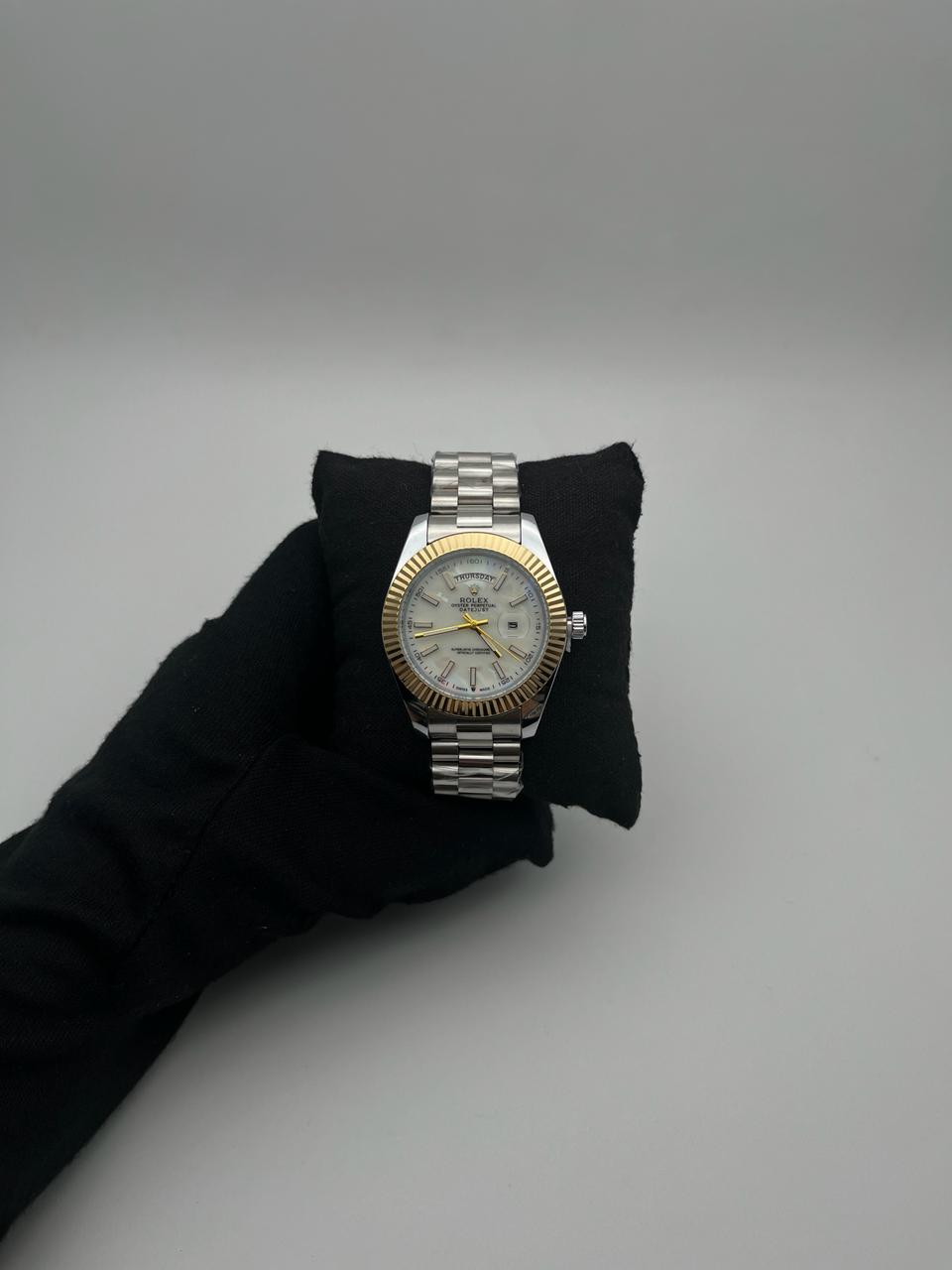 RX DT ACERO/PLATEADO/TRENZADO CARA/BLANCA BISEL/DORADO