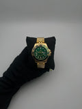 RX GMT ACERO/DORADO/TRENZADO CARA/VERDE BISEL/NEGRO/VERDE