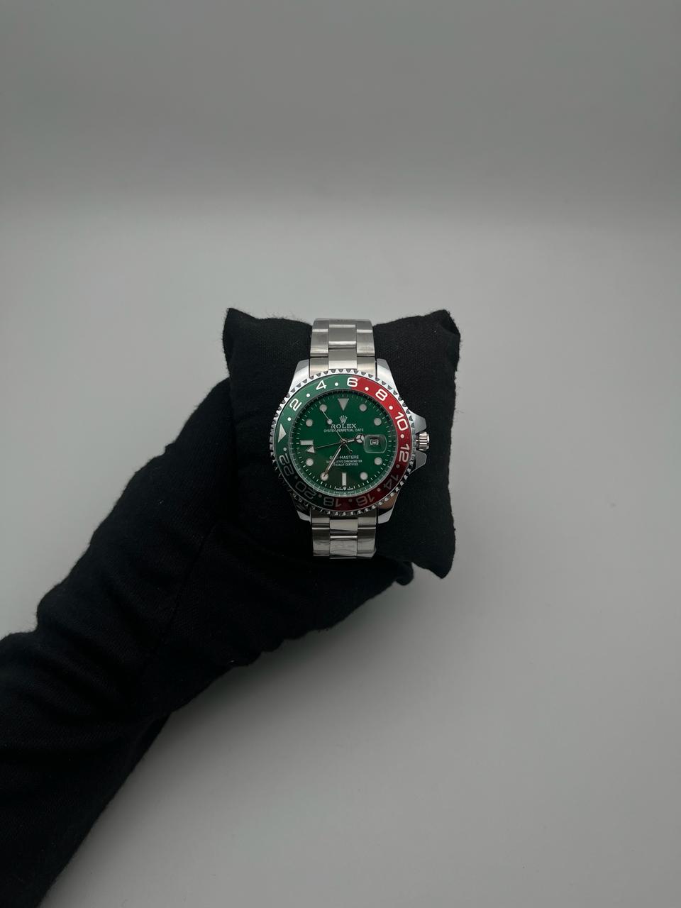RX GMT ACERO/PLATEADO CARA/VERDE BISEL/VERDE/ROJO