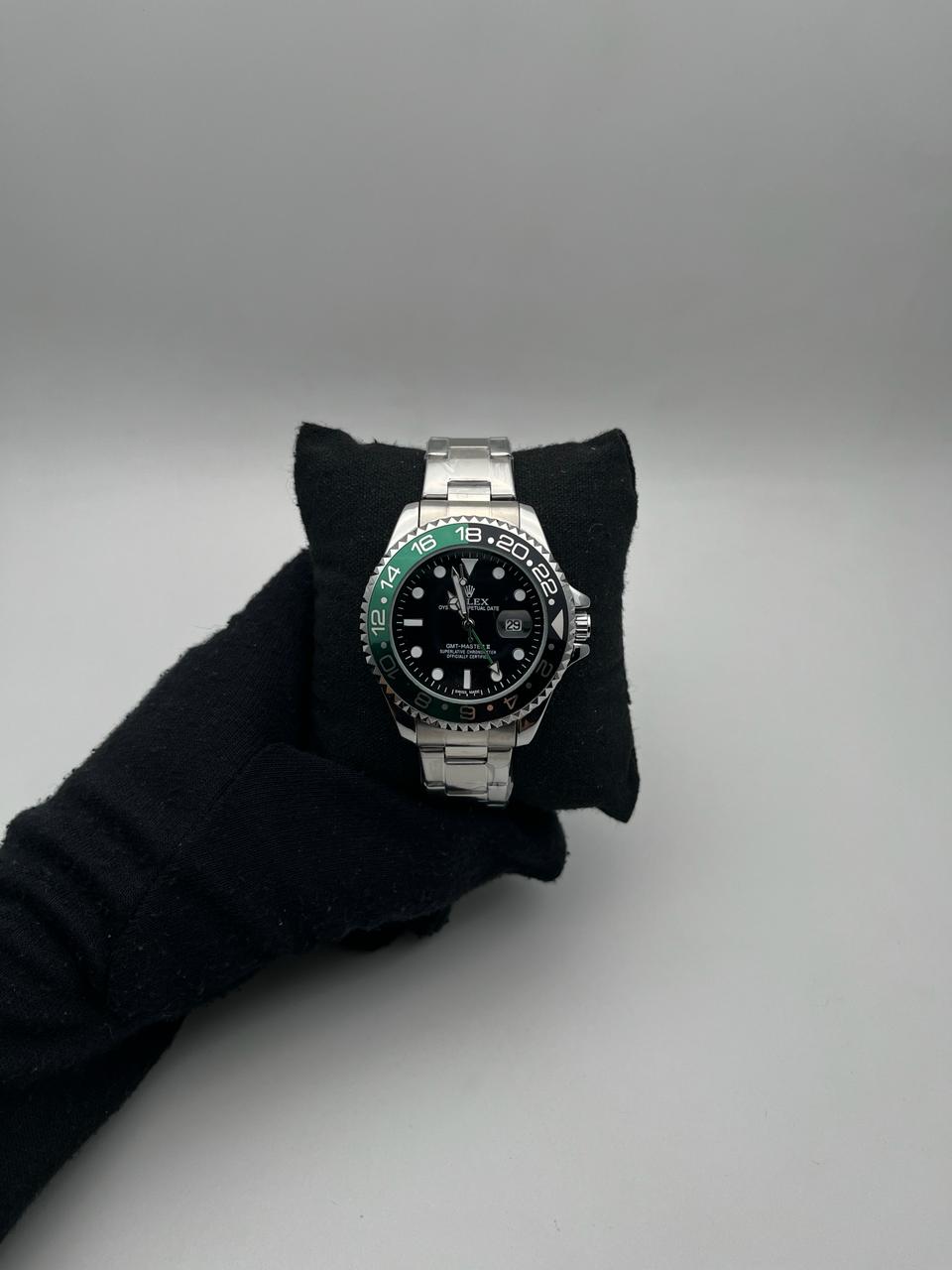 RX GMT ACERO PLATEADO CARA/NEGRA BISEL NEGRO/VERDE