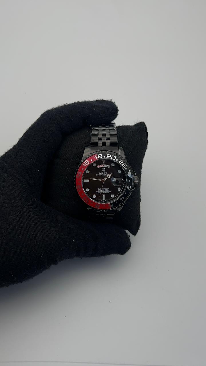 RX DT GMT ACERO/NEGRO/TRENZADO CARA/NEGRA BISEL/NEGRO/ROJO