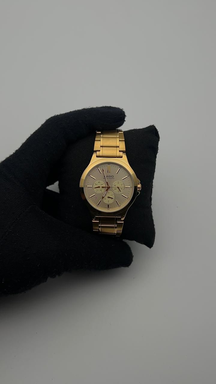 CASIO ORIGINAL ACERO/DORADO CARA/DORADA/3 CRONOS BISEL/DORADO/LISO