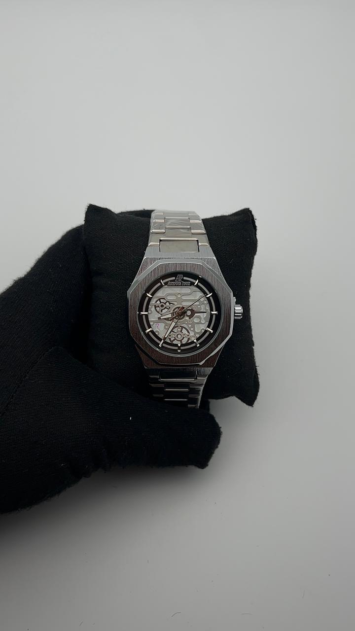 AP ACERO/PLATEADO CARA/CRCT/NEGRA/PLATEADA/BLANCA BISEL/OCTAGONAL/PLATEADO