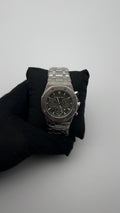 AP ACERO/PLATEADO CARA NEGRA/3 CRONOS BISEL/OCTAGONAL/PLATEADO
