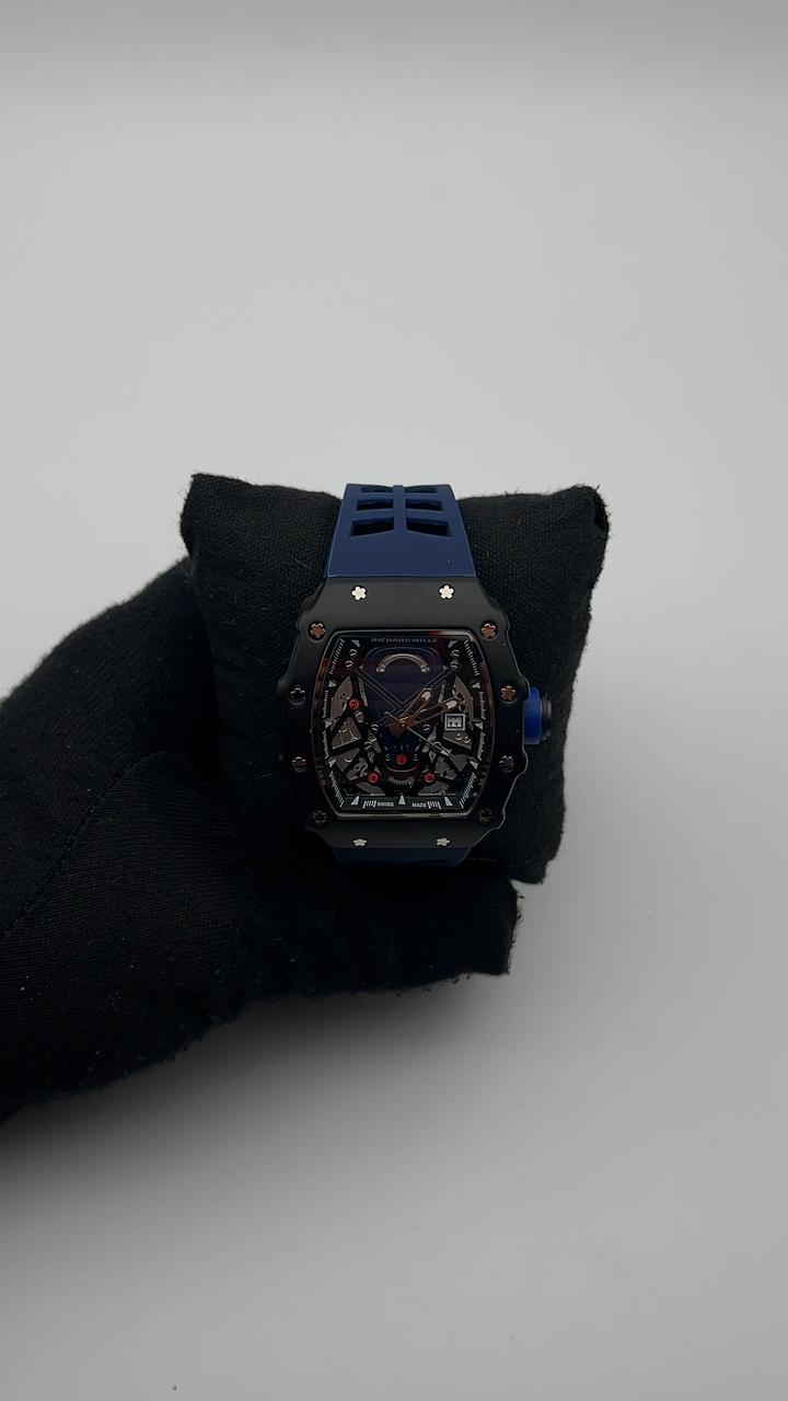 R MILLE GOMA/AZUL CARA/NEGRA/5 RUBIES BISEL/NEGRO