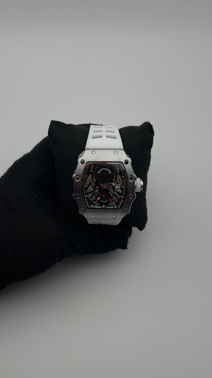 R MILLE GOMA/BLANCO CARA/NEGRA/5 RUBIES BISEL/PLATEADO