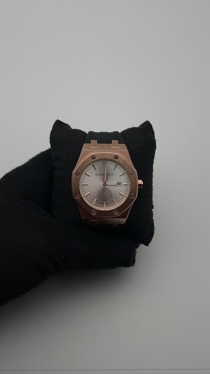 AP DTS GOMA/NEGRO CARA/PLATEADA/1 CRONO BISEL/OCTAGONAL/PALO ROSA