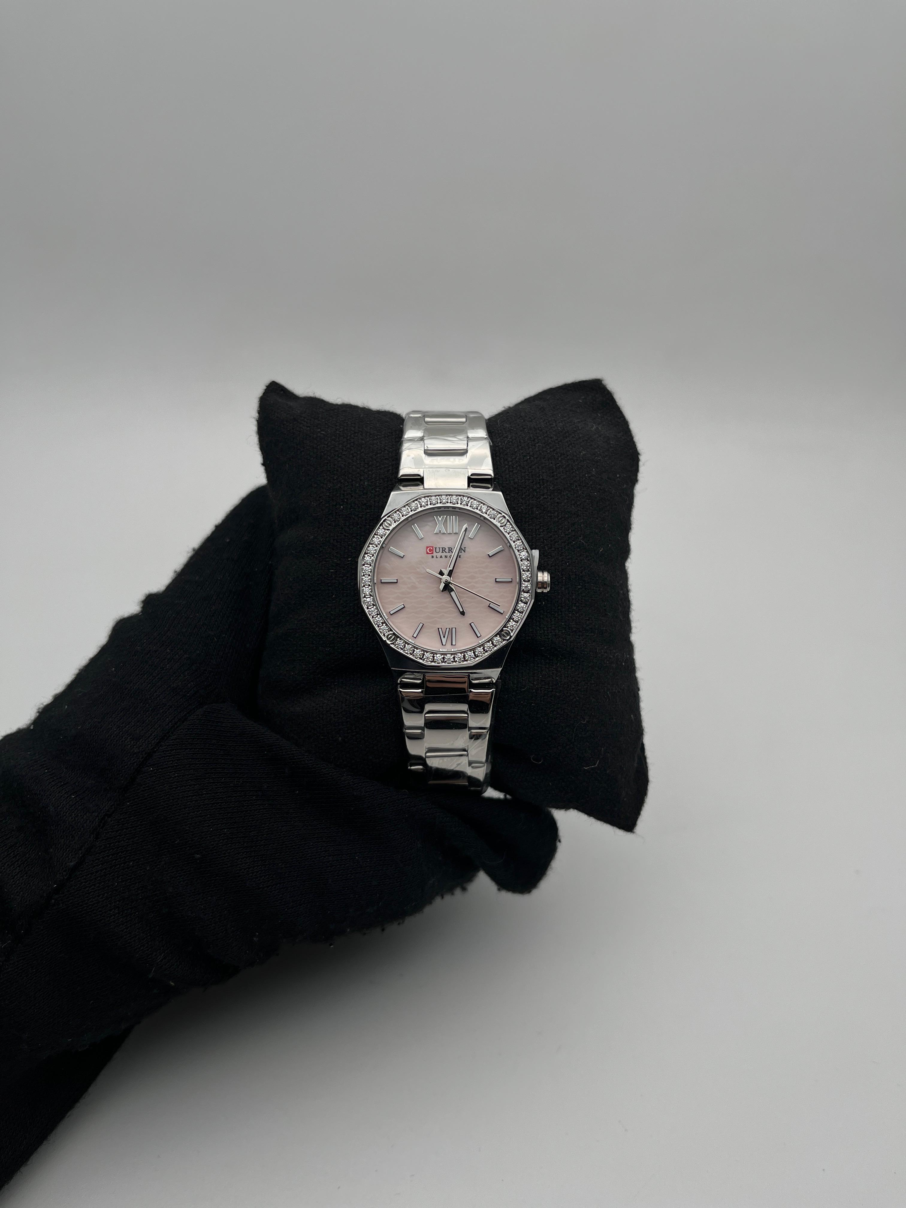 CRRN DAMA 9103 ACERO/PLATEADO CARA/ROSADA BISEL/PLATEADO/CUBANO