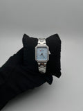 CRRN DAMA 9102 ACERO/PLATEADO CARA/AZUL CLARA/CIRCONES BISEL/CUBANO/CUADRADO