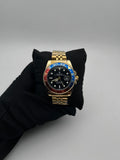 RX GMT ACERO/DORADO/TRENZADO CARA/NEGRA  BISEL/ROJO/AZUL