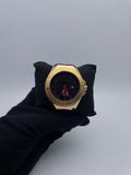 TECH. M 90054 GOMA/NEGRO/ROJO CARA/NEGRA/ROJA/CRONO BISEL/DORADO
