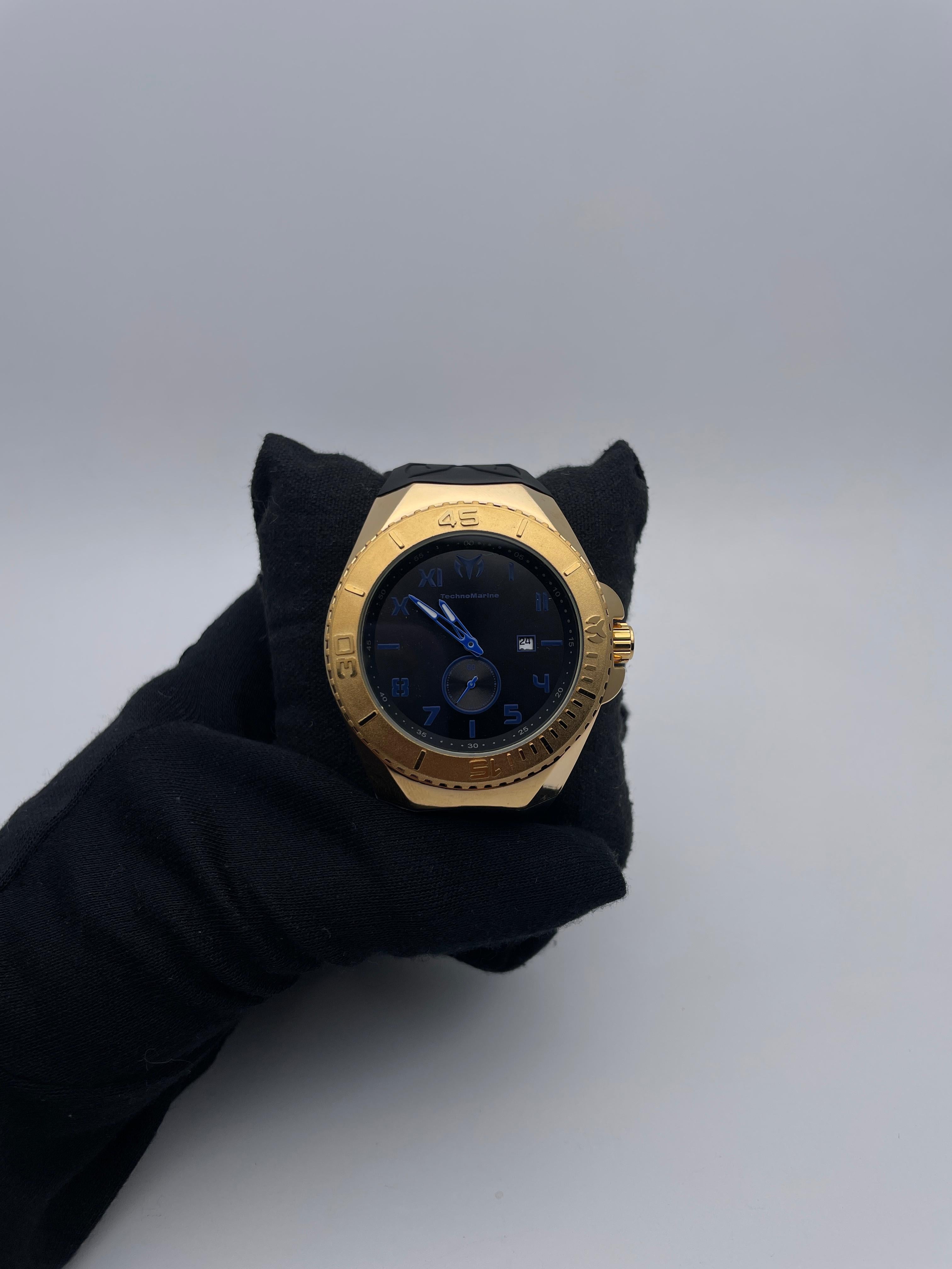 TECH. M 90054 GOMA/NEGRO/AZUL CARA/NEGRA/AZUL/CRONO BISEL/DORADO