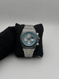 AP FUNCIONAL ACERO/PLATEADO CARA/AZUL/4 CRONOS/BLANCA BISEL/OCTAGONAL/PLATEADO