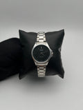 Q&Q DAMA C37A-007PY ACERO/PLATEADO CARA/NEGRA BISEL/PLATEADO/LISO