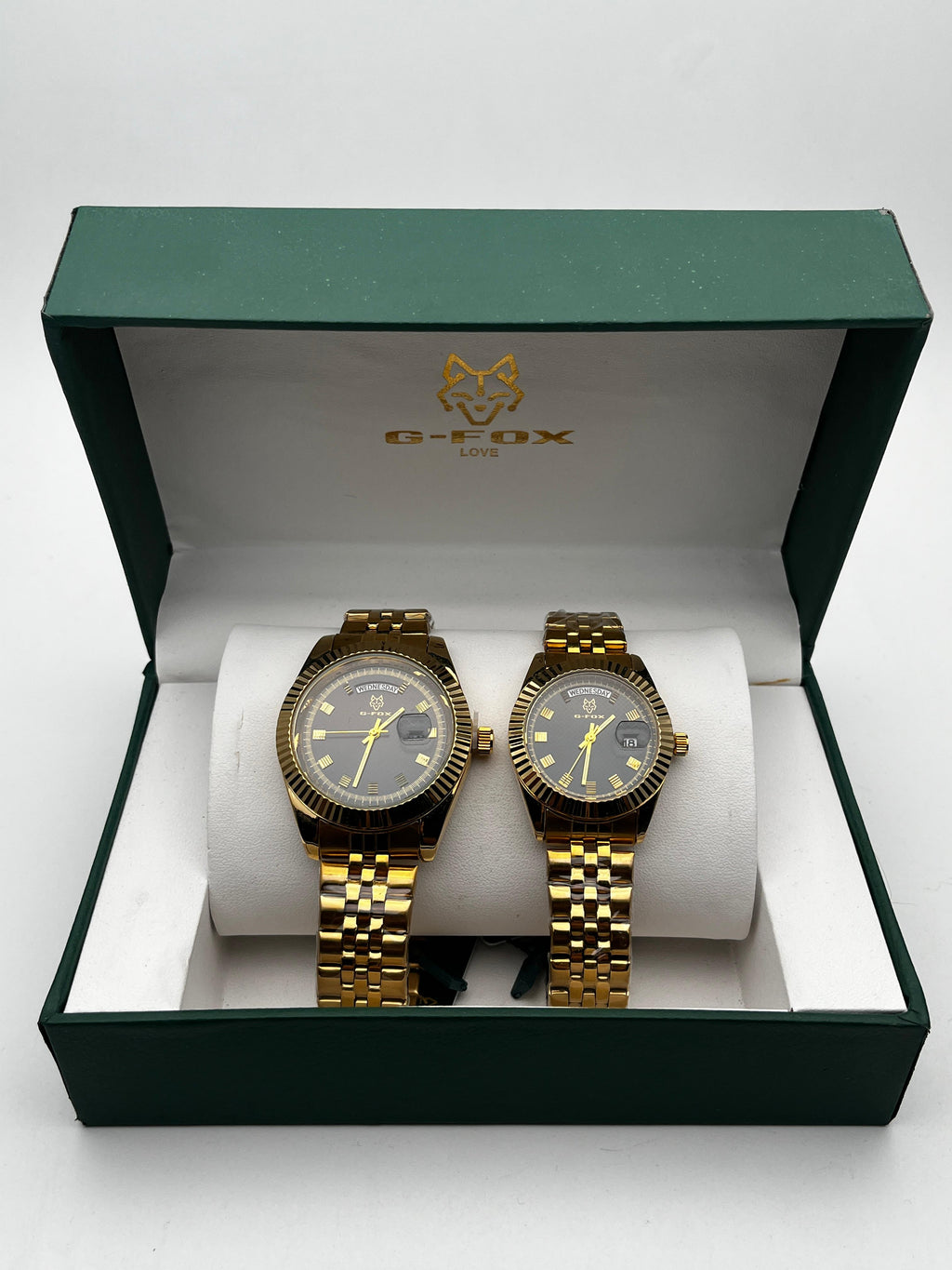 COMBO PAREJA G-FOX DT ORIGINAL ACERO/DORADO CARA/NEGRA BISEL/DORADO