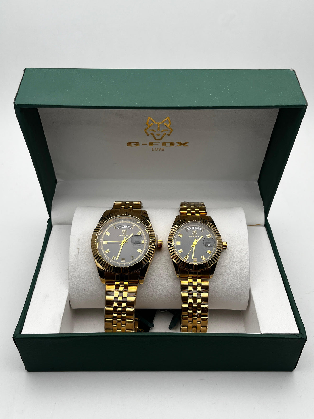 COMBO PAREJA G-FOX DT ORIGINAL ACERO/DORADO CARA/NEGRA BISEL/DORADO