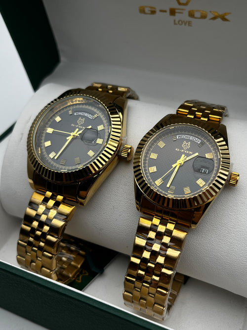 COMBO PAREJA G-FOX DT ORIGINAL ACERO/DORADO CARA/NEGRA BISEL/DORADO