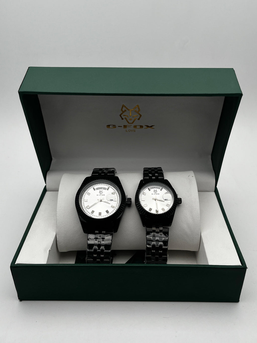 COMBO PAREJA G-FOX DT ORIGINAL ACERO/NEGRO CARA/PLATEADA BISEL/NEGRO