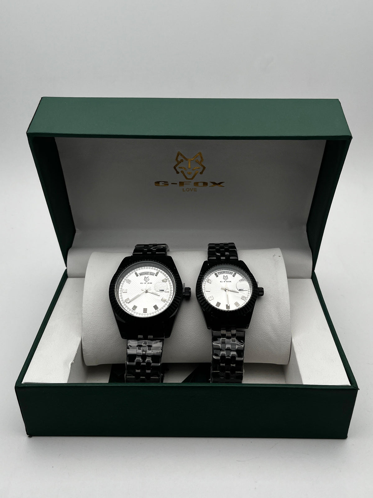 COMBO PAREJA G-FOX DT ORIGINAL ACERO/NEGRO CARA/PLATEADA BISEL/NEGRO