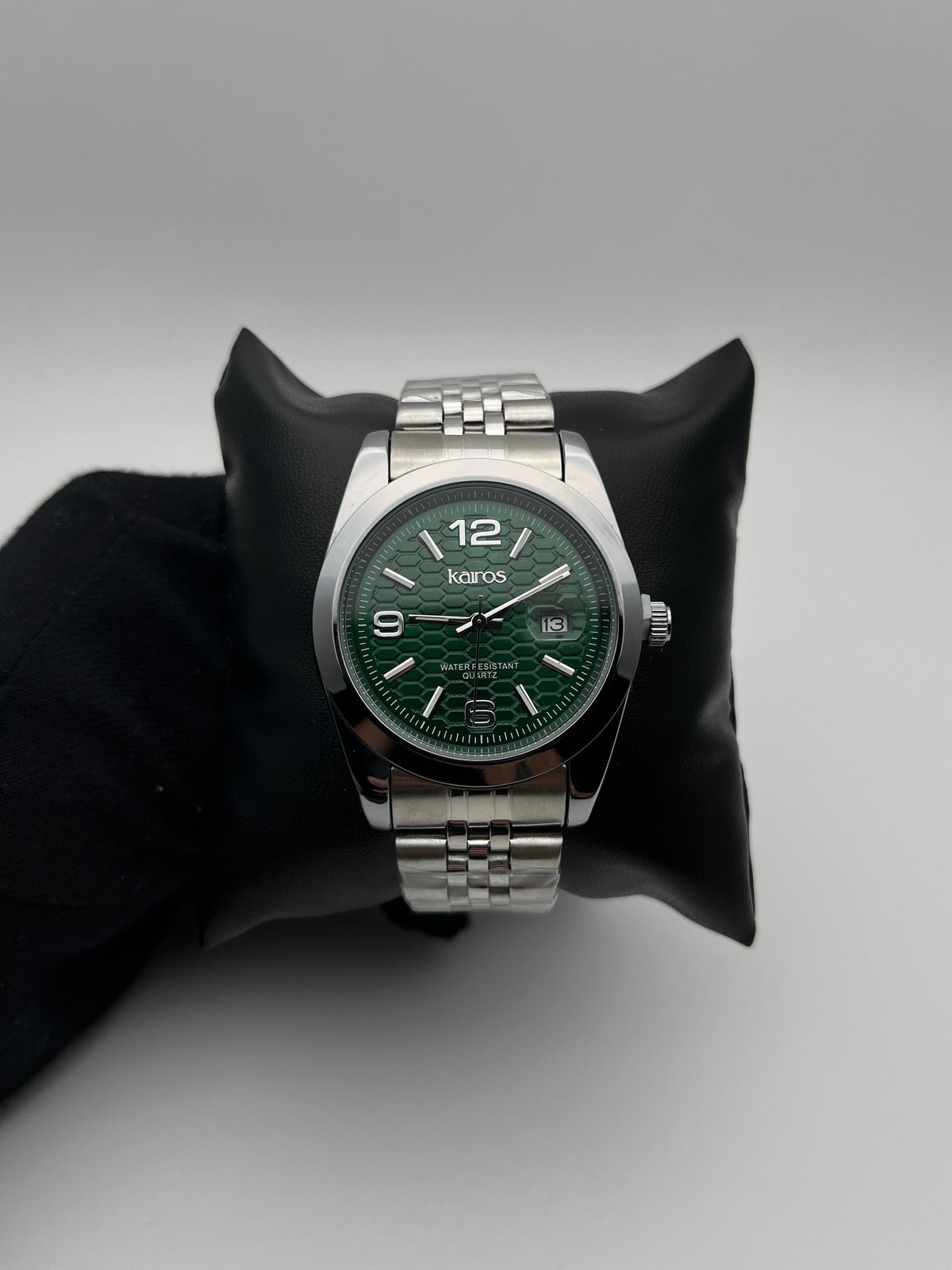 KAIROS FA020B ACERO/PLATEADO/TRENZADO CARA/VERDE BISEL/PLATEADO