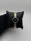 Q&Q F623J004Y DAMA ACERO/BICOLOR CARA/NEGRA BISEL/PLATEADO CAJA/REDONDA