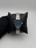 Q&Q QZ67J311Y DAMA ACERO/PLATEADO CARA/AZUL OSCURA/CIRCONES BISEL/PLATEADO